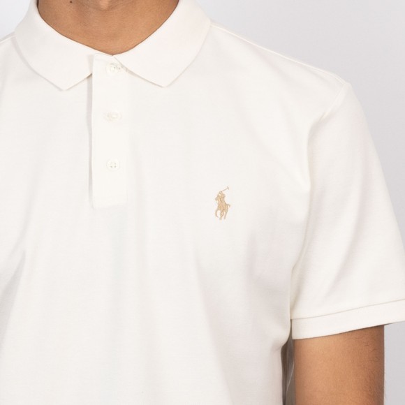 Polo Ralph Lauren Mens Off-White Custom Slim-Fit Stretch Mesh Polo Shirt #3