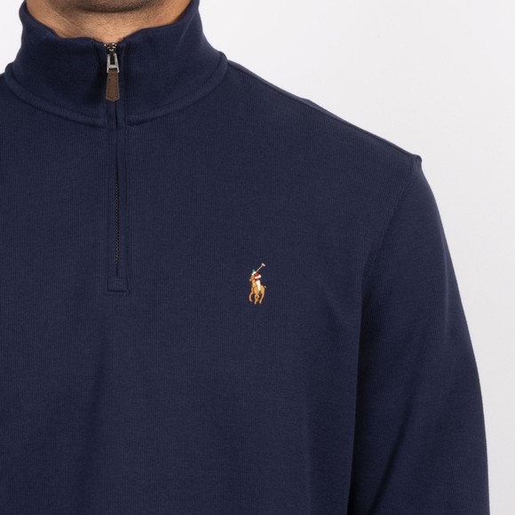 Polo Ralph Lauren Mens Blue Estate Rib Half Zip Jumper #3