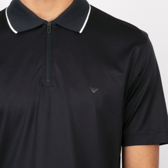 Emporio Armani Mens Blue Travel Zip Polo Shirt #3