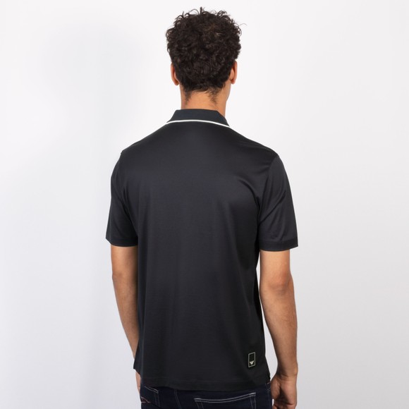 Emporio Armani Mens Blue Travel Zip Polo Shirt #4