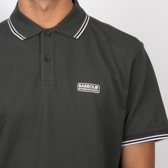Barbour International Mens Grey Evan Tipped Polo #3