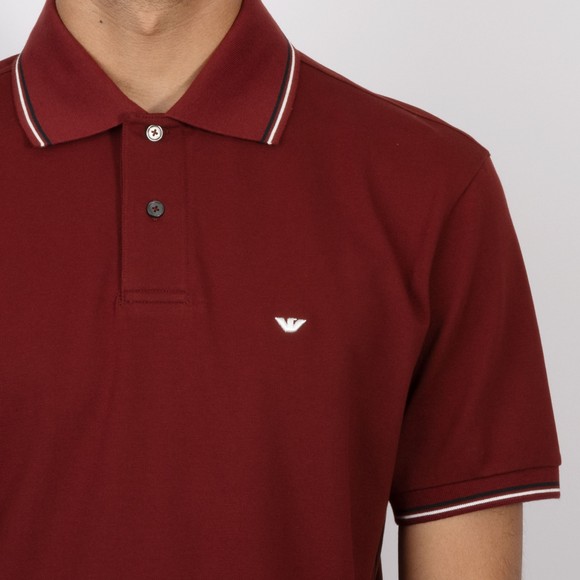 Emporio Armani Mens Red Twin Tipped Polo Shirt #3
