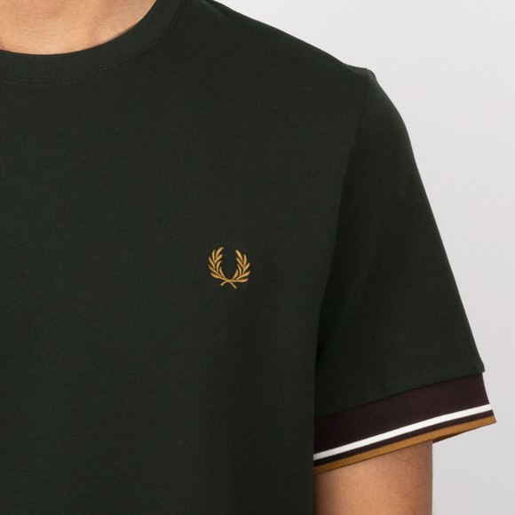 Fred Perry Mens Green Twin Tipped Cuff T-Shirt #3