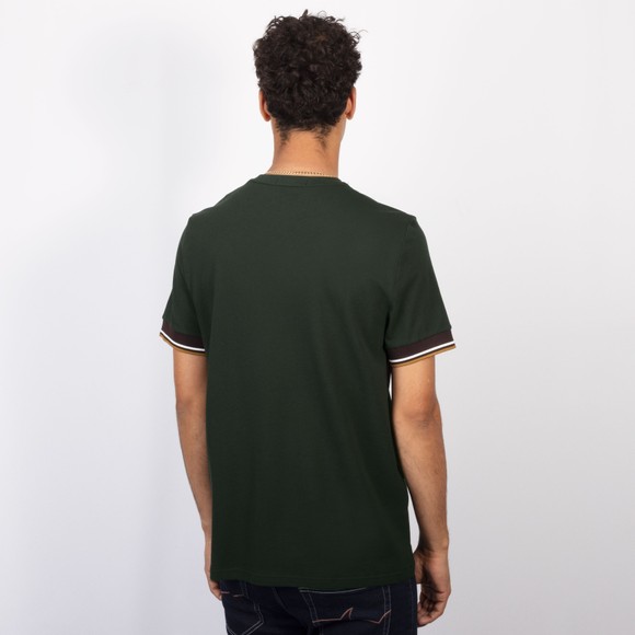 Fred Perry Mens Green Twin Tipped Cuff T-Shirt #4