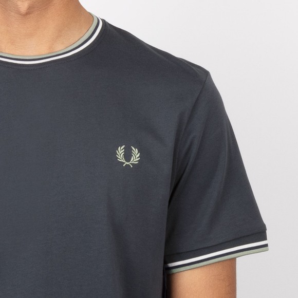 Fred Perry Mens Blue Twin Tipped T-Shirt #3