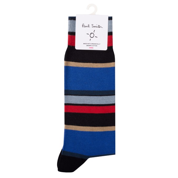 Paul Smith Mens Blue Signature Stripe Sock #1