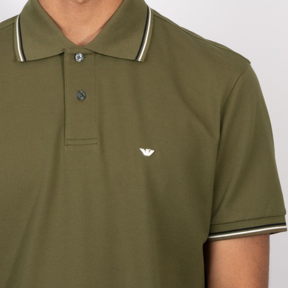 Emporio Armani Mens Green Twin Tipped Polo Shirt #3