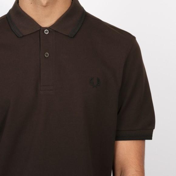 Fred Perry Mens Brown Twin Tipped Polo Shirt #3