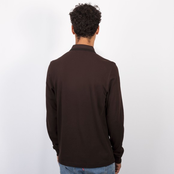 Fred Perry Mens Brown L/S Tipped Polo #3