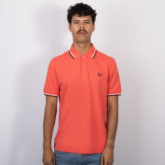 Fred Perry Mens Pink Twin Tipped Polo Shirt #2