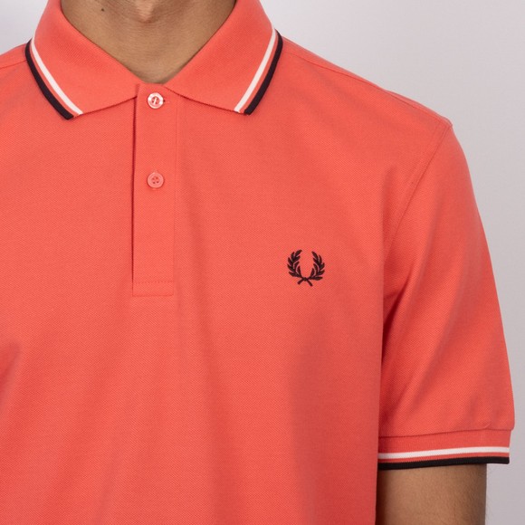 Fred Perry Mens Pink Twin Tipped Polo Shirt #3