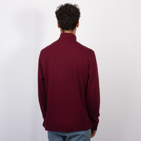 Polo Ralph Lauren Mens Red Estate Rib Half Zip Jumper #4