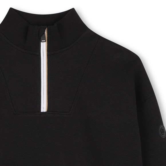 BOSS Boys Black J53403 Textured Half Zip Sweatshirt #3