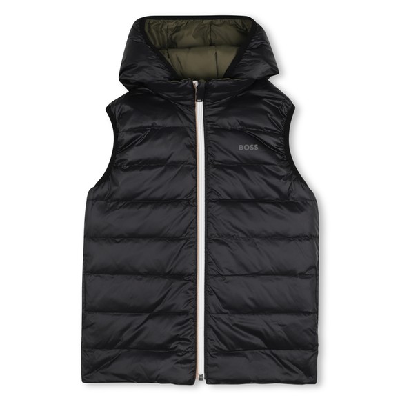BOSS Boys Green J53436 Reversible Gilet #3