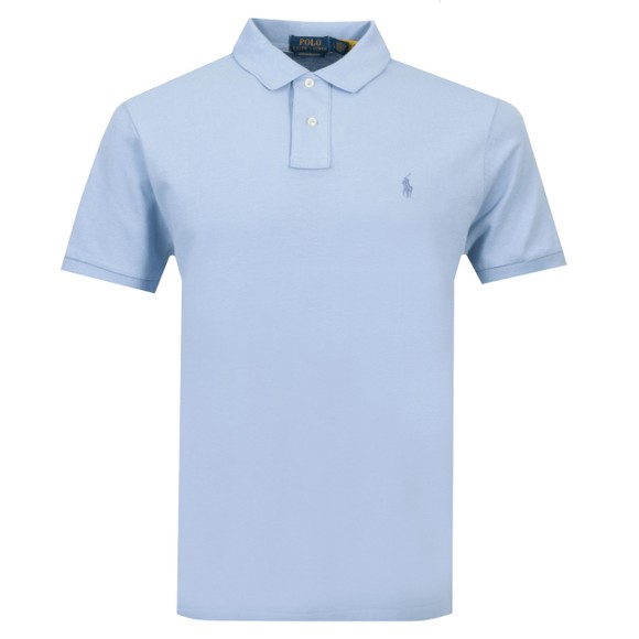 Polo Ralph Lauren Mens Blue Custom Slim Fit Short Sleeve Polo Shirt #1