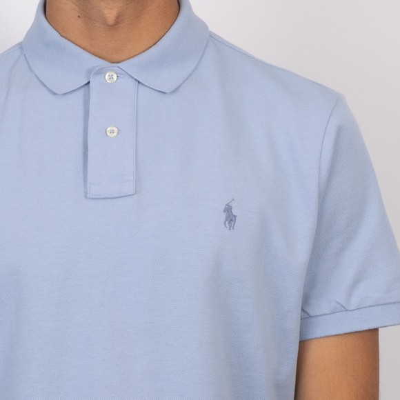 Polo Ralph Lauren Mens Blue Custom Slim Fit Short Sleeve Polo Shirt #3