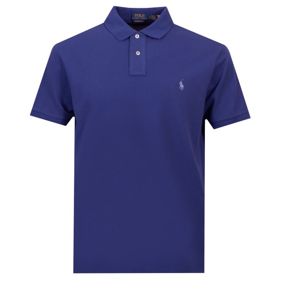 Polo Ralph Lauren Mens Blue Custom Slim Fit Short Sleeve Polo Shirt #1