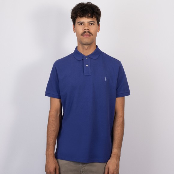 Polo Ralph Lauren Mens Blue Custom Slim Fit Short Sleeve Polo Shirt #2