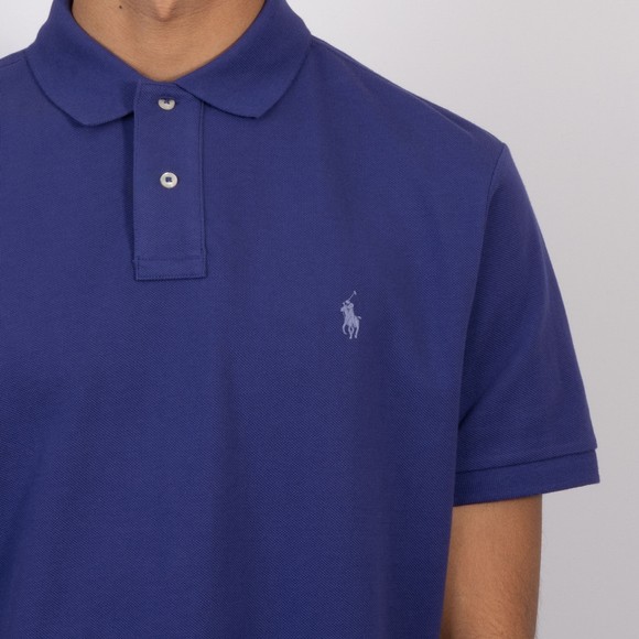 Polo Ralph Lauren Mens Blue Custom Slim Fit Short Sleeve Polo Shirt #3