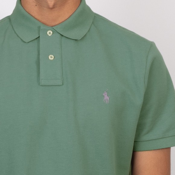 Polo Ralph Lauren Mens Green Custom Slim Fit Short Sleeve Polo Shirt #3