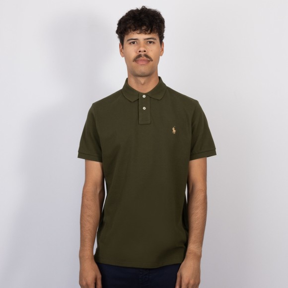 Polo Ralph Lauren Mens Green Custom Slim Fit Short Sleeve Polo Shirt #2