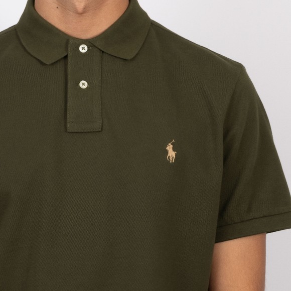 Polo Ralph Lauren Mens Green Custom Slim Fit Short Sleeve Polo Shirt #3