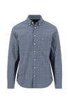 Fynch Hatton Mens Blue Dobby Check Shirt