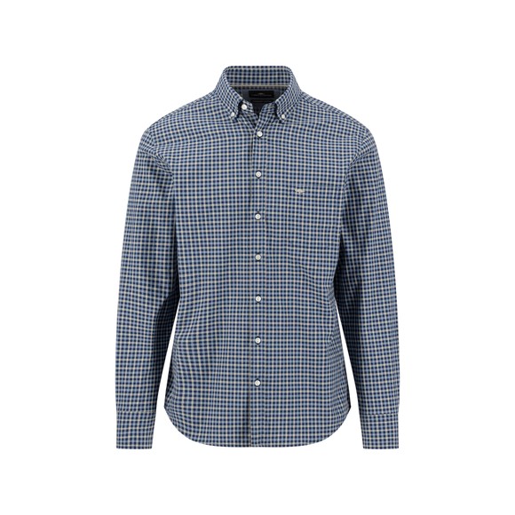 Fynch Hatton Mens Blue Dobby Check Shirt main image