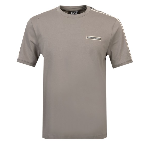 EA7 Emporio Armani Mens Grey Box Logo Taped T-Shirt