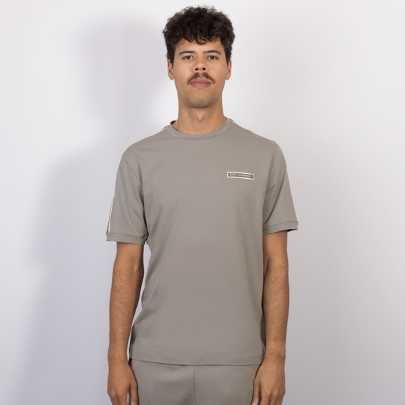 EA7 Emporio Armani Mens Grey Box Logo Taped T-Shirt