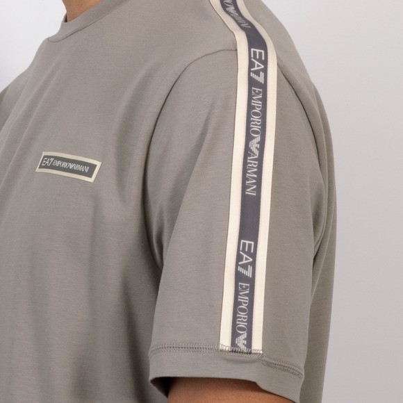 EA7 Emporio Armani Mens Grey Box Logo Taped T-Shirt main image