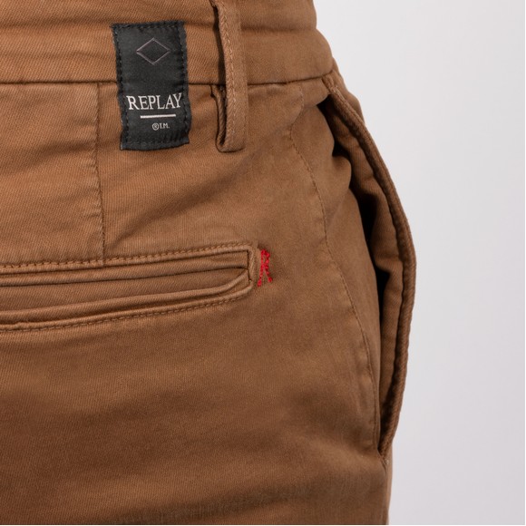 Replay Mens Brown Benni Hyperflex Colour Chino main image