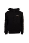 EA7 Emporio Armani Mens Black Full Zip Taped Hoodie