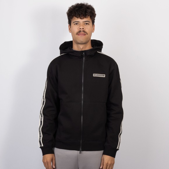 EA7 Emporio Armani Mens Black Full Zip Taped Hoodie main image