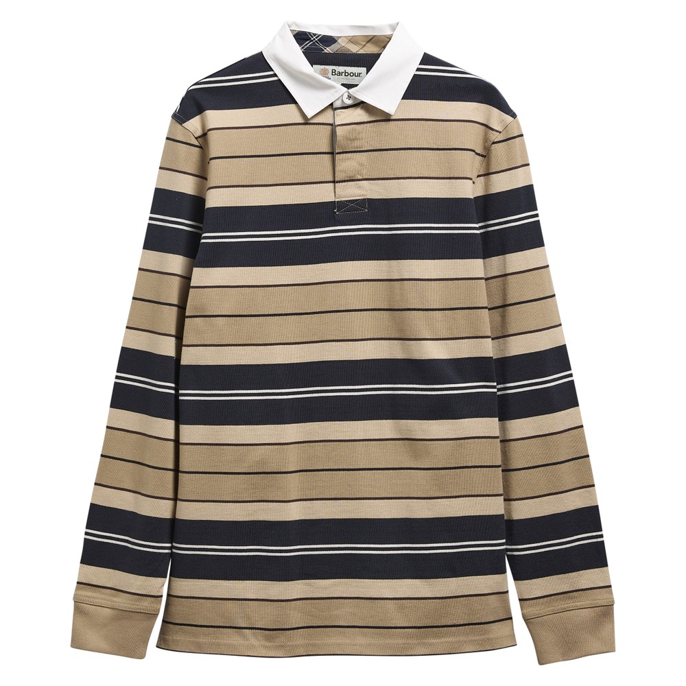 Barbour Lifestyle Frith Tartan Stripe Rugby Shirt, view 1