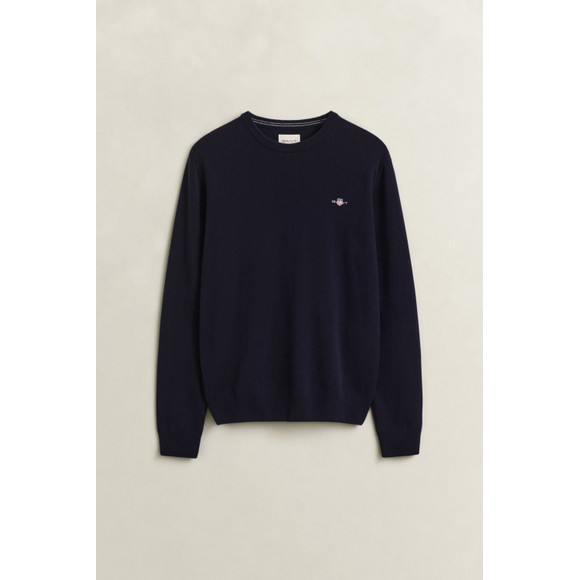 Gant Mens Blue Superfine Lambswool Jumper main image