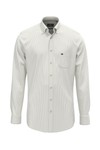 Fynch Hatton Mens Green Fine Stripe Oxford Shirt