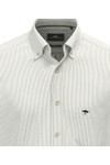 Fynch Hatton Mens Green Fine Stripe Oxford Shirt