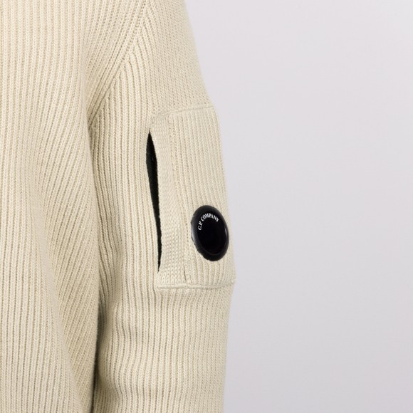 C.P. Company Mens Grey Full Rib Cotton Half Button Lens Sweater #4