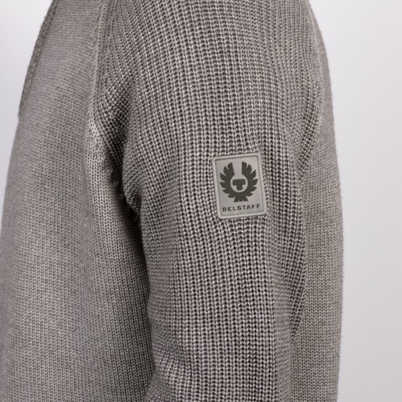 Belstaff Mens Grey Garment Dye Aspect 1/4 Zip Jumper #3