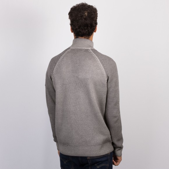 Belstaff Mens Grey Garment Dye Aspect 1/4 Zip Jumper #4