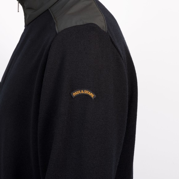 Paul & Shark Mens Black Typhoon Wool Knitted Half Zip Sweatshirt #3