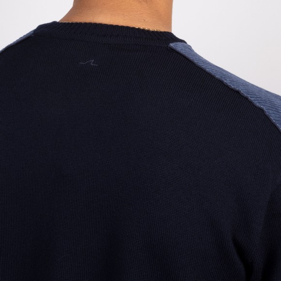 Paul & Shark Mens Blue Cord Shoulder Knitted Crew Jumper #4