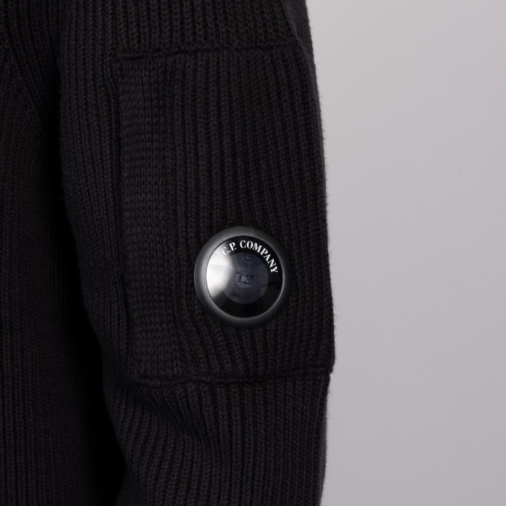 C.P. Company Full Rib Cotton Crew Neck Lens Sweater | Oxygen Clothing