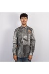 Love Moschino Mens Black Denim Back Patch Printed Shirt
