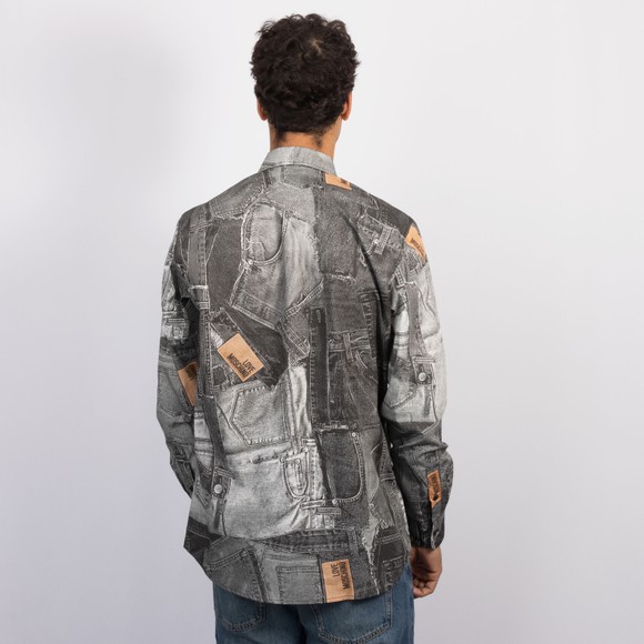 Love Moschino Mens Black Denim Back Patch Printed Shirt main image