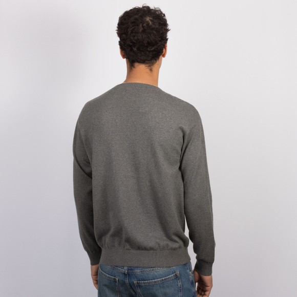 Love Moschino Mens Grey Big Logo Knitted Crewneck Jumper  main image