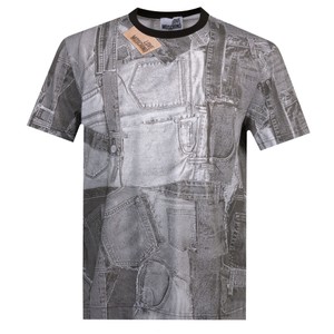 Denim Back Patch Printed T-Shirt