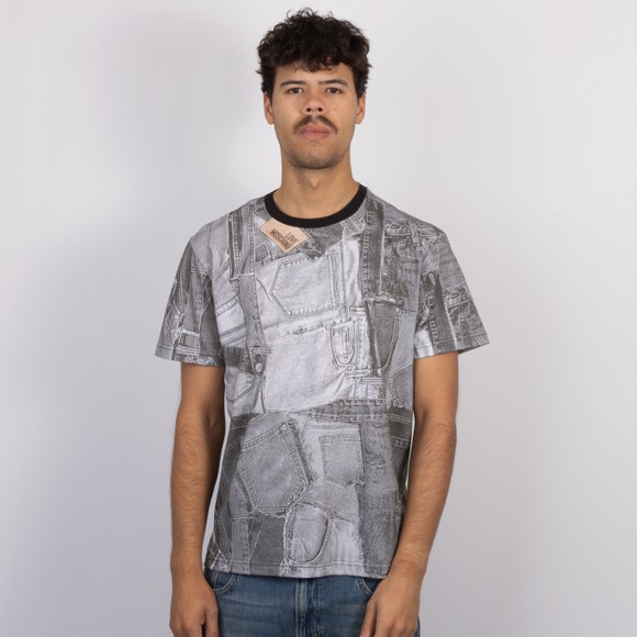 Love Moschino Mens Black Denim Back Patch Printed T-Shirt main image