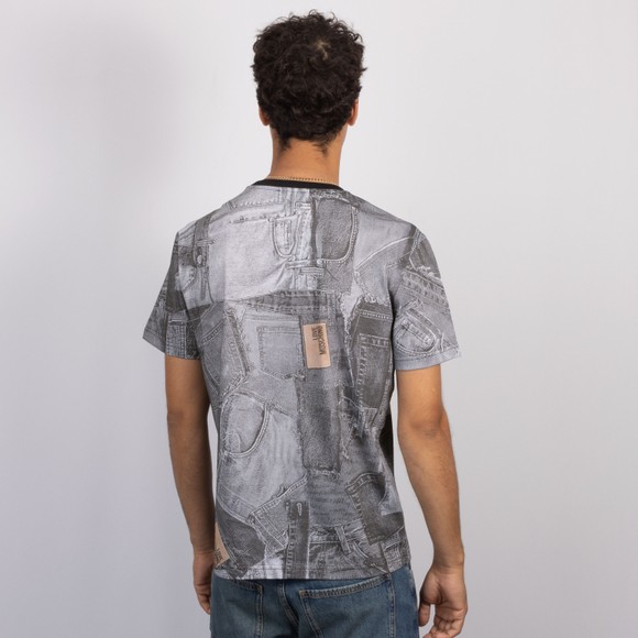 Love Moschino Mens Black Denim Back Patch Printed T-Shirt main image